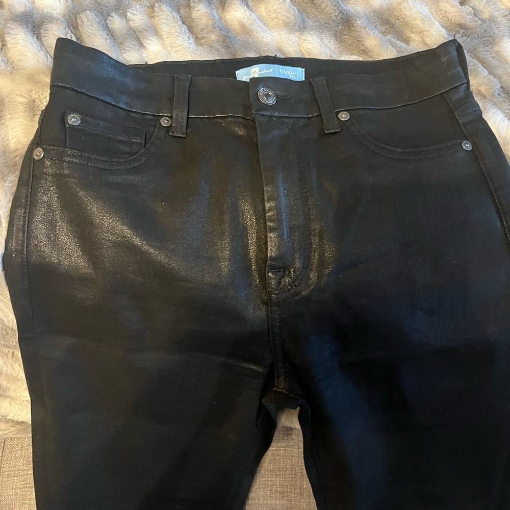 7 Allmankind Coated black skinny jeans Sz 28